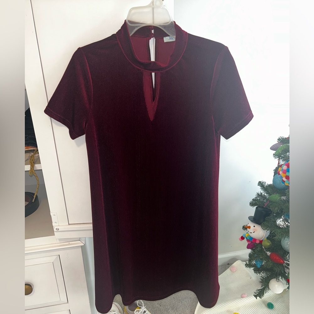 Burgundy corduroy dress